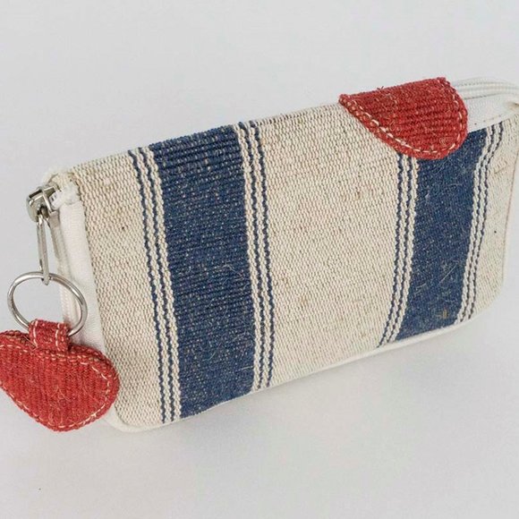 Cell Phone case jute cotton with zipper & heart - Picture 2 of 6